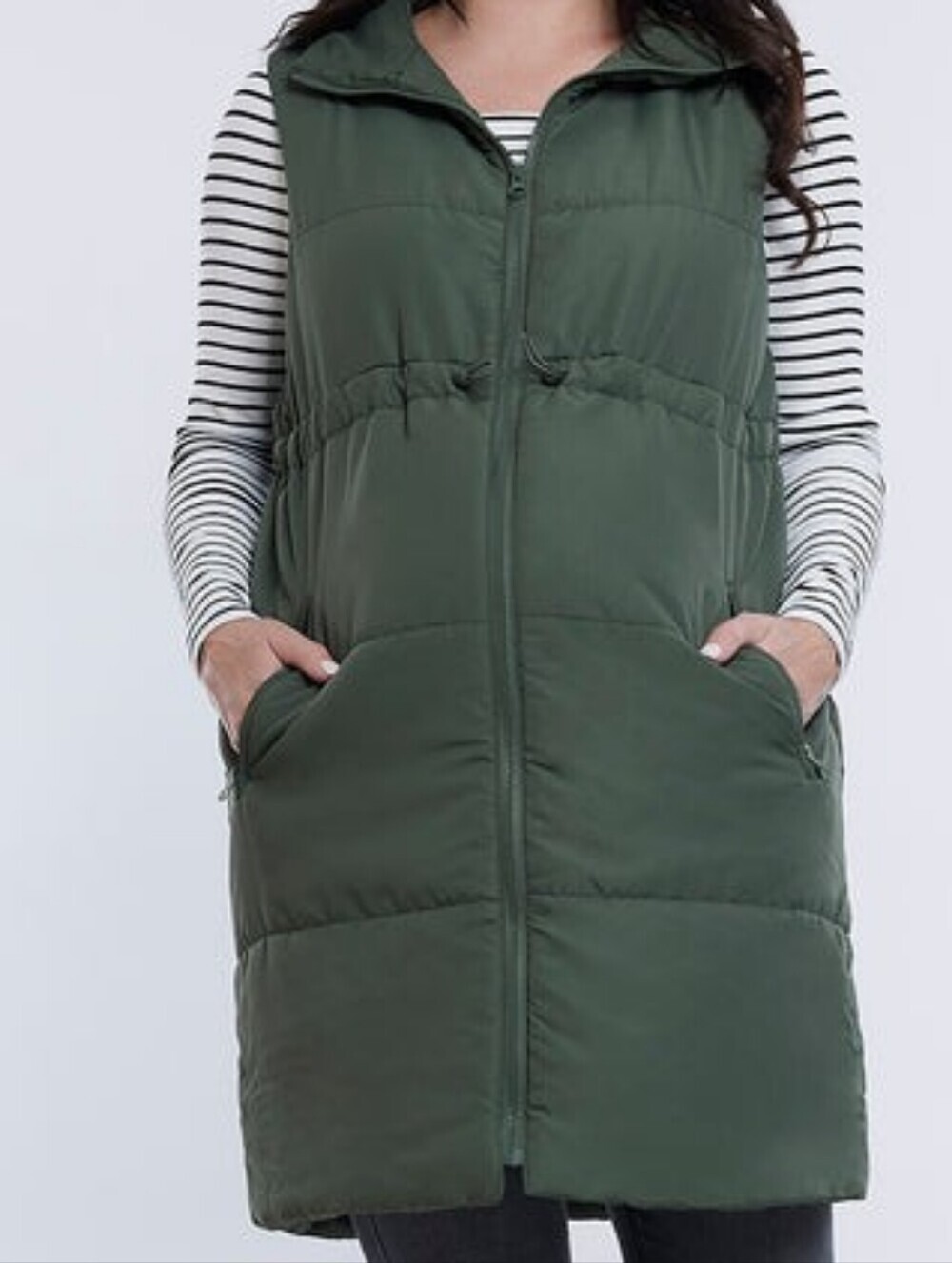 MOTHERHOOD OLIVE PUFFER VEST